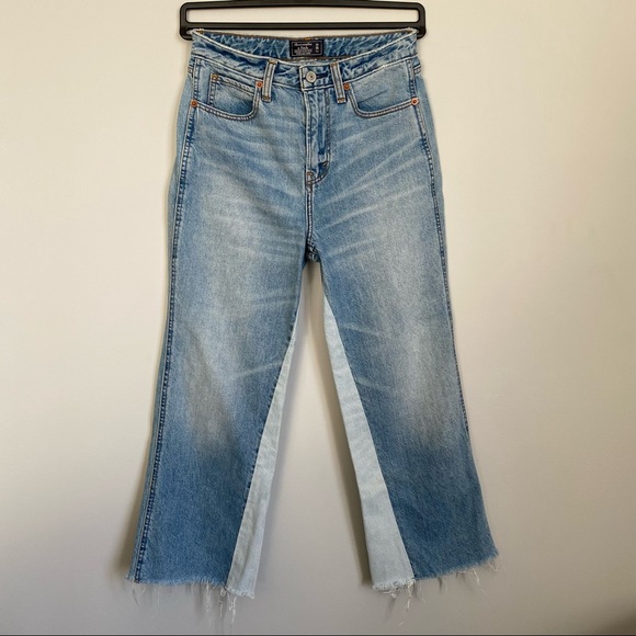 A&F Simone High Rise Wide Leg Crop Denim Jeans - Picture 1 of 8